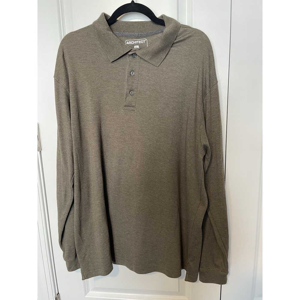 Architect‎ Shirt Mens XL Forest Green Polo Long Sleeves Made In India